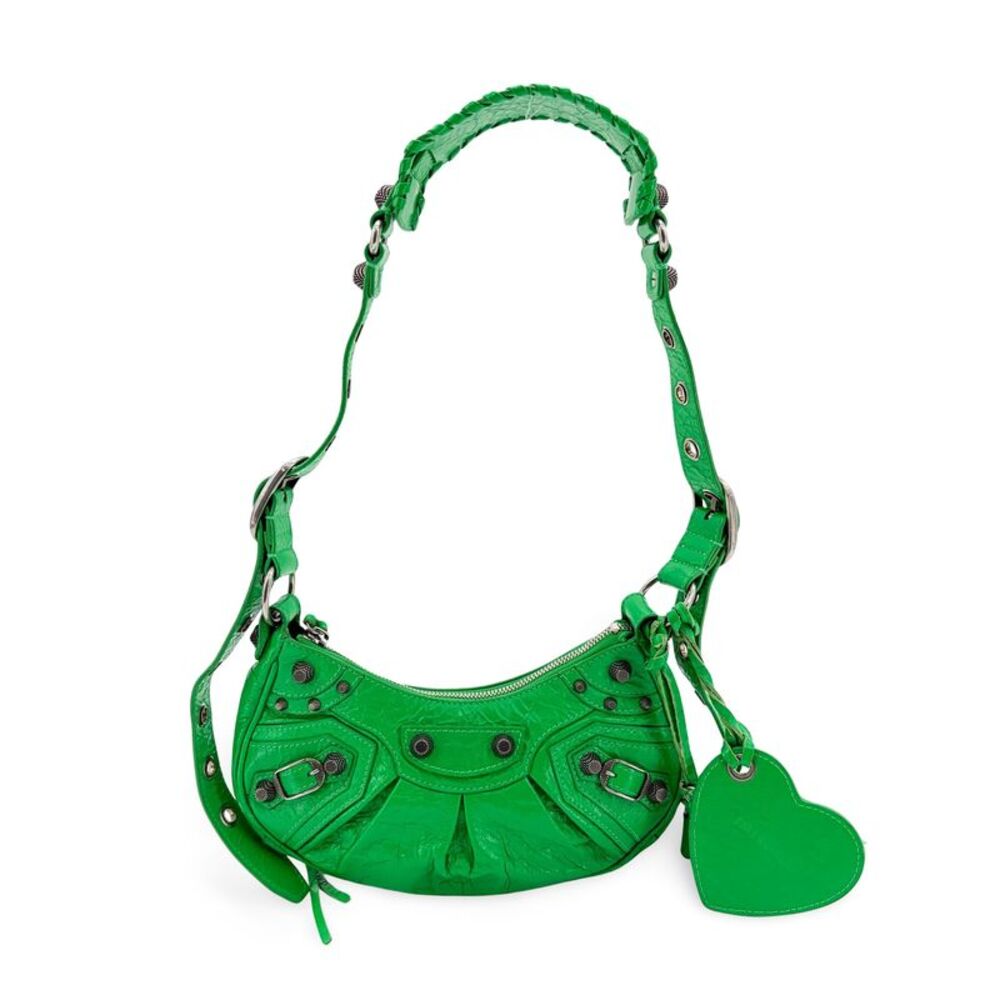 Balenciaga Le Cagole Giant Spikes Leather Green Leather Shoulder Bag Bag
